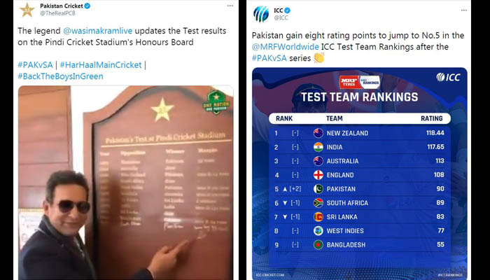 Pakistan jump to No 5 on ICC Test Team Rankings