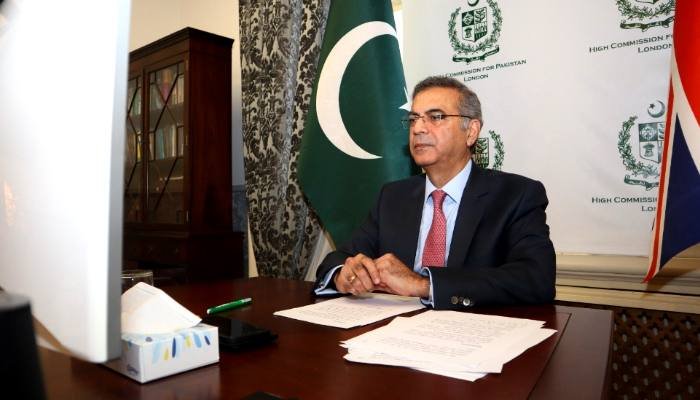 Pakistan High Commissioner to the UK, Moazzam Ahmad Khan addressing at the annual Commonwealth Foreign Affairs Ministers meeting held virtually on 16-09-2021