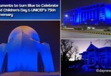 Iconic monuments turn blue on World Children’s Day and UNICEF’s 75th anniversary